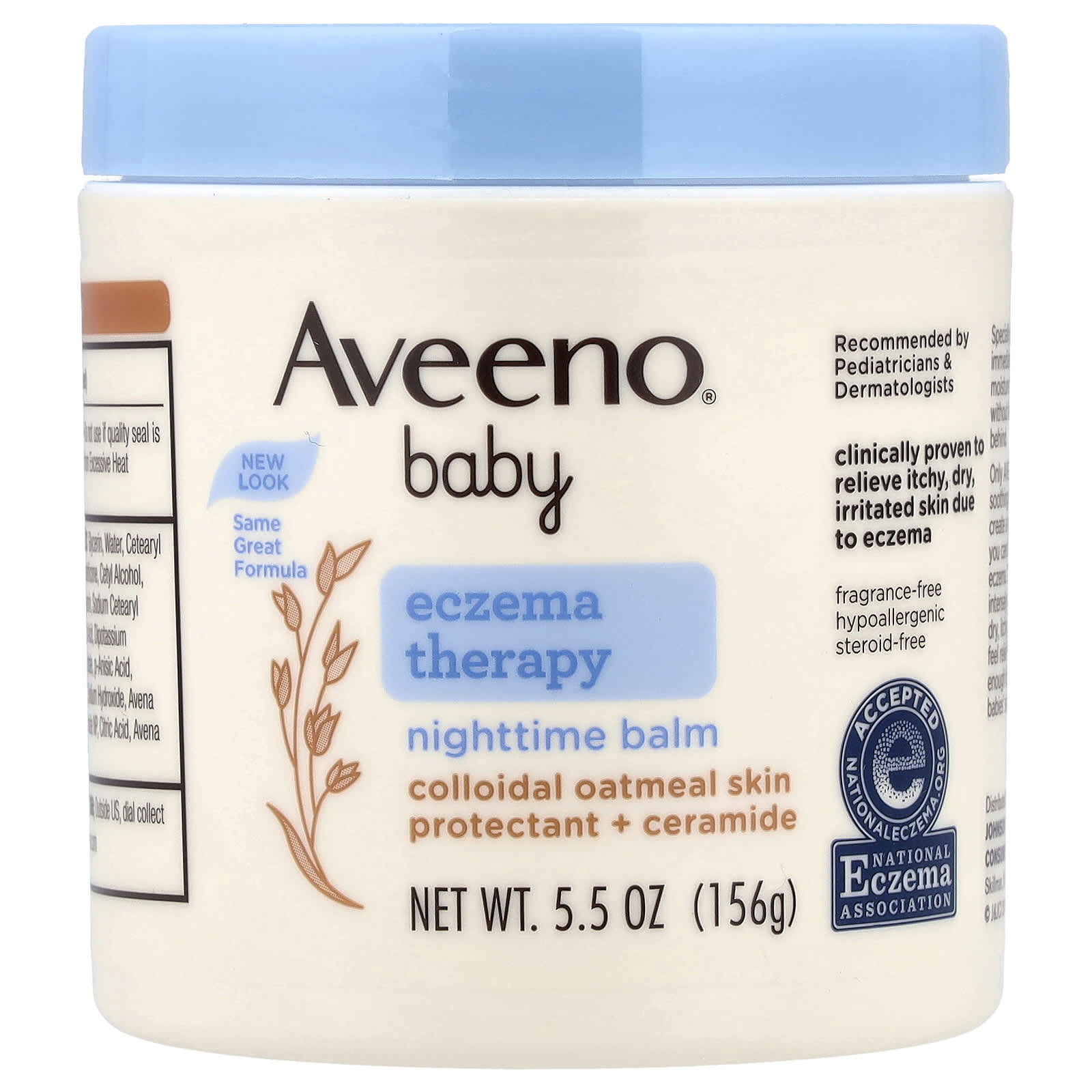 Aveeno, Baby Eczema Therapy Nighttime Balm, Fragrance Free, 5.5 oz (156 g)