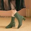 Women's Boots 2025 New Fashion Pointed Soft Knitted Casual Comfortable Shoes (heel height 4.5cm, )
