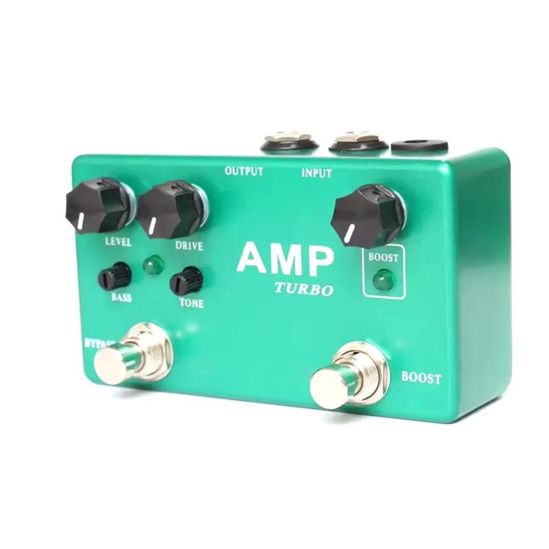 

ABUO-AMP TURBO Guitar Accessories 2-In-1 Guitar Effect Pedal Boost Overdrive Classic Full Metal Shell True зелений