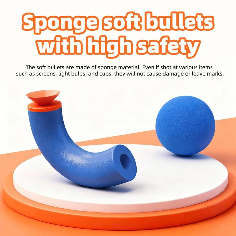 2-in-1 Soft Bullet Toy Gun Dual Foam Dart & Ball plastic Launcher Parent-child & friends Interactive Game Safe Gift for kids
