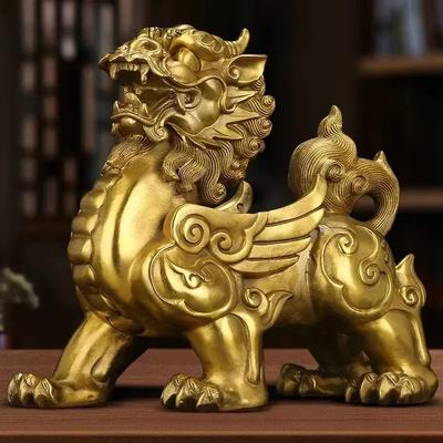 Zhaocai Metal Pixiu Ornament Living Room Home Decor Feng Shui Absorb Wealth Housewarming Opening Gifts Chinese Style Crafts