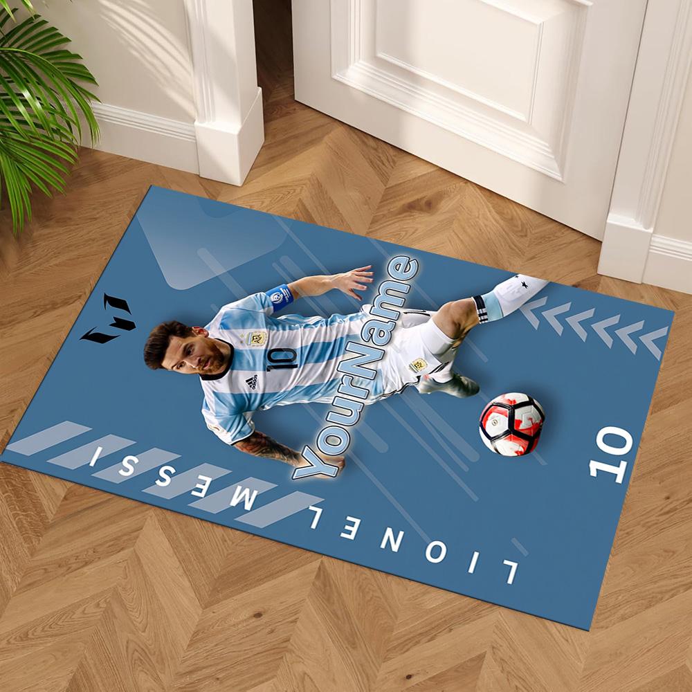 Messi Personalized Text Floor Mat Suitable for Living Rooms Entryway Game Room Dormitory Anti-slip Rug Decorate Offices