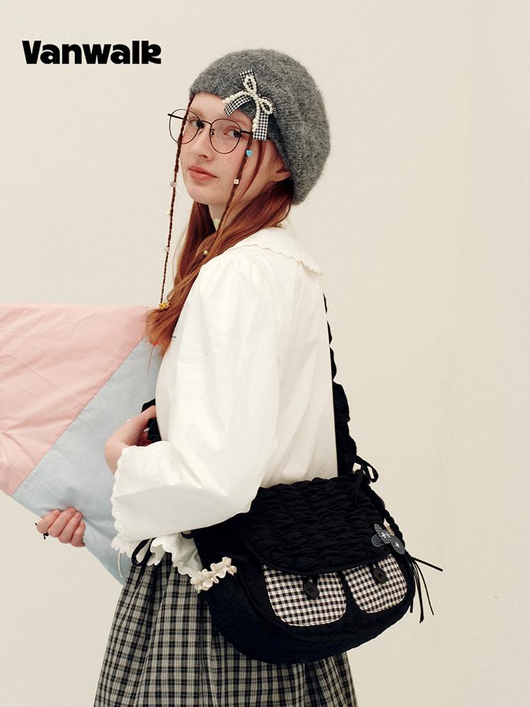 Vanwalk Cloud Pocket Crossbody Bag [Check Black]