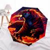1pc Fire Tiger Print Folding Umbrella, Durable, Suitable for Outdoor Activities or Rain, Suitable for Commuting yy251027134