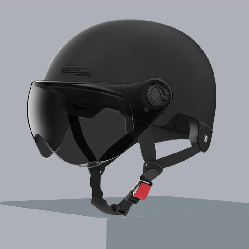 2025 Helmet For Electric bike Motorcycle helmet Man Woman Half Helmet in summer black DC