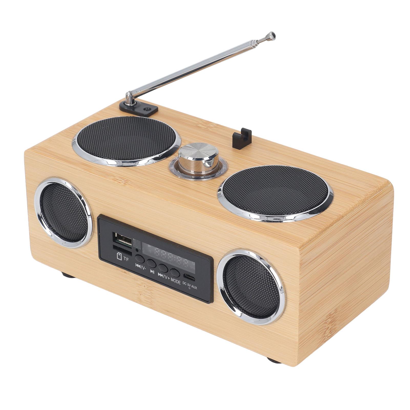 

Ретро Bluetooth-динамик, беспроводной стереодинамик Bluetooth 5.0 AM FM-радио, небольшой винтажный Bluetooth-динамик