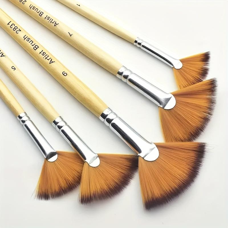 

Fan Paint Brush Set, Soft Nylon Bristles, Ergonomic Gourd Wooden Handle, for Acrylic, Watercolor, Oil & Gouache Painting, Ideal for Artists