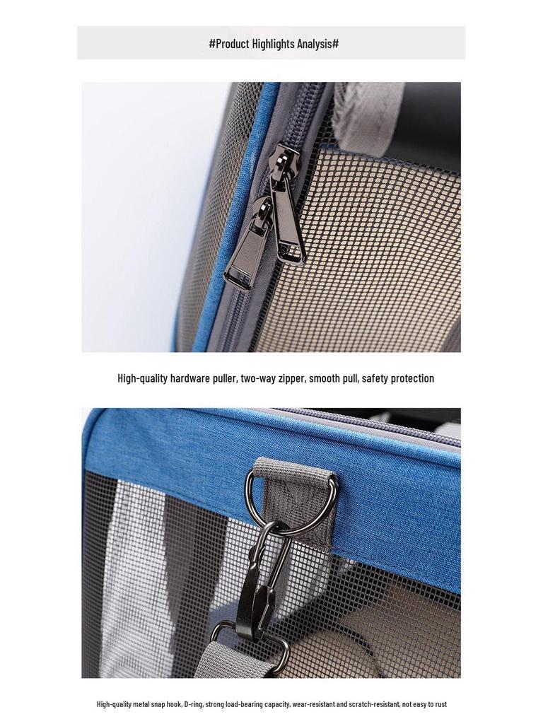 Large-Capacity Breathable Cat & Small Dog Outing Bag, Foldable & Portable Handheld Pet Carrier