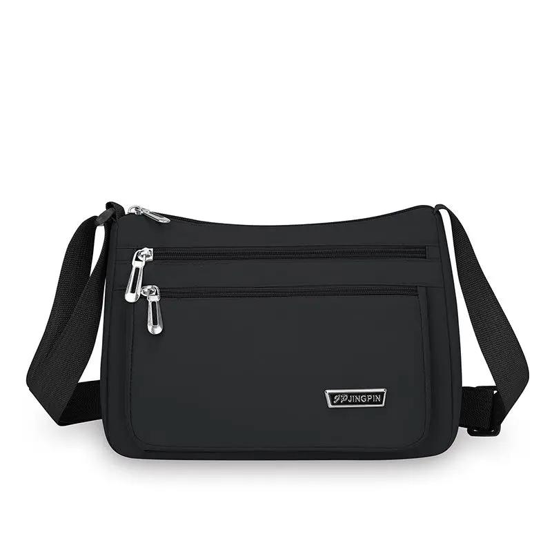 Multi-Layer Shoulder Bag Crossbody Bag for Women Messenger Bags Waterproof Lightweight Nylon Ladies Handbag