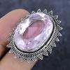Pink Kunzite Gemstone Handmade 925 Sterling Silver Jewelry Ring Size 8.5 B0d34