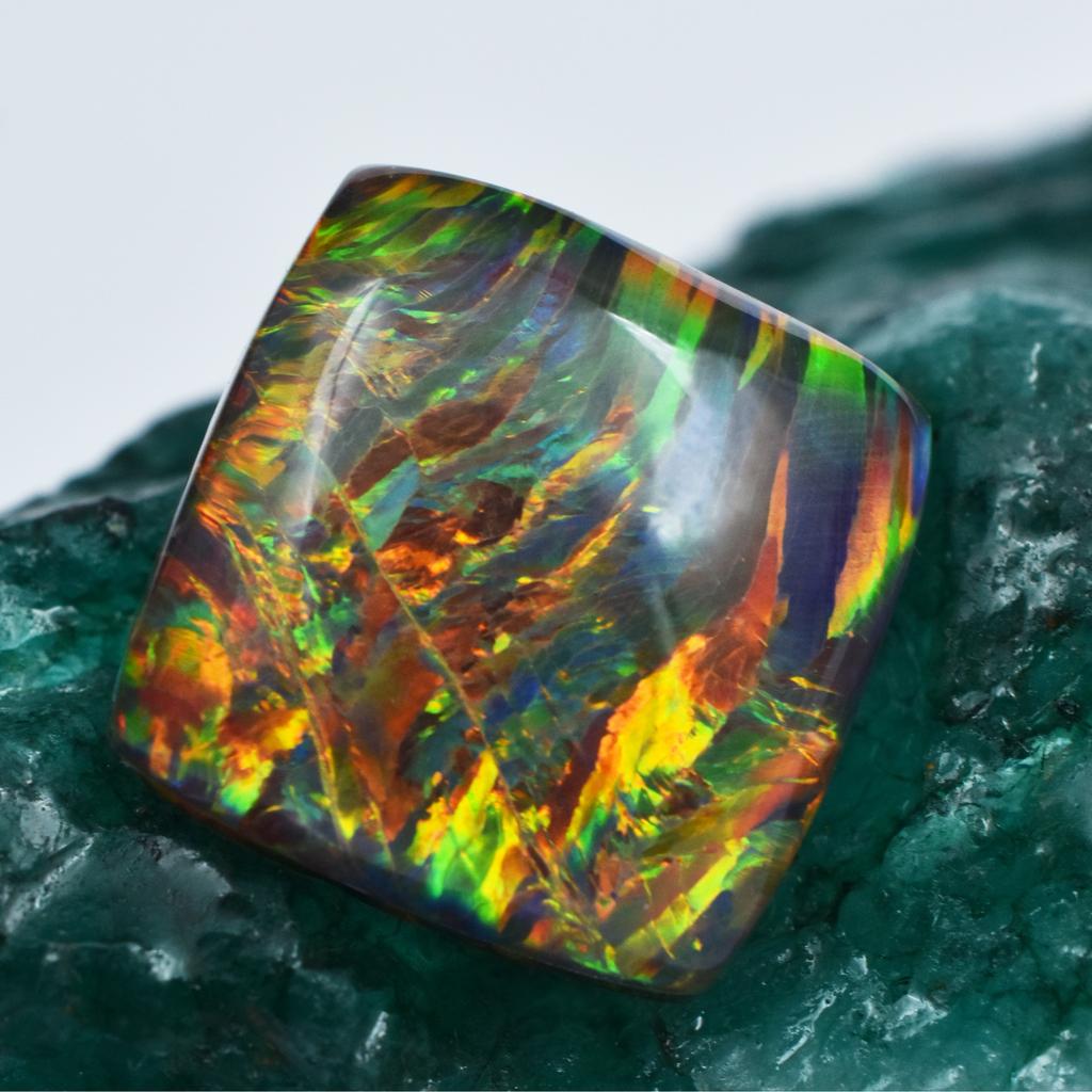 Lab-Created Opal Loose Gemstone Square Cut 5.90 ct Multi-Color October Birthstone for Jewelry Making