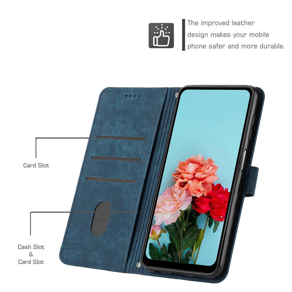 For Infinix Hot 40i Wallet Phone Cover Skin-Friendly Flip Leather Case Imprinted Line