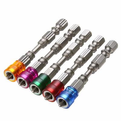 5pcs Magnetic Screwdriver Bit Cross-head PH2 Magnetic Screwdriver Bits 1/4 Inch Hex Shank Drywall Electric Screwdriver Set