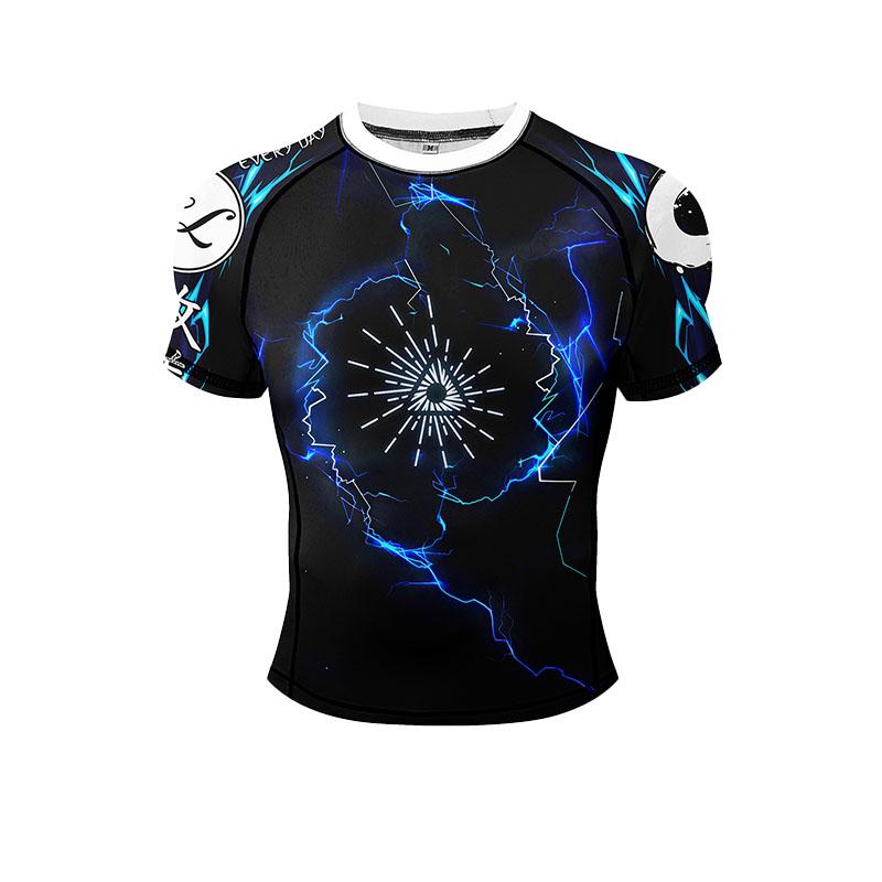Men Women BJJ Rash Guard "No Taps Only Naps" Print, Quick Dry Jiu-Jitsu MMA Compression Training Short Sleeve Shirt