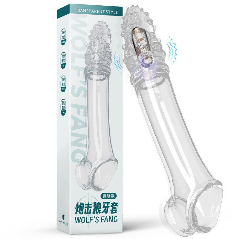 Reusable Condom Penis Extension Sleeve Delay Ejaculation Cock Cover Penis Extender Vibrator Sex Toys For Men Adults Products