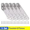 30/1set Corner Brackets Stainless Steel Furniture Angle Shelf Connector with Screws Cabinet Support Fixing Frame Corners Brace