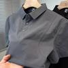 Summer Thin Men'S Quick-Drying Polo Short Sleeve Sweat-Absorbing Breathable Mesh Solid Color Versatile Half-Sleeve T-Shirt Top