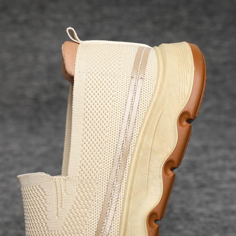 Men's shoes 2025 autumn new one-pedal lazy shoes flying woven casual shoes soft sole breathable comfortable large size men's shoes