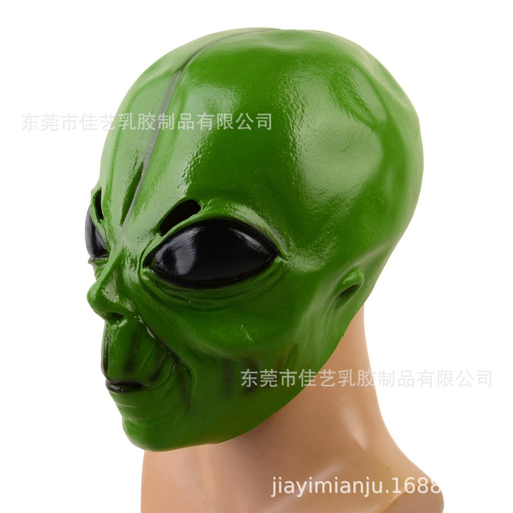 New green alien latex mask New Halloween Alien Costume UFO Horror mask headgear