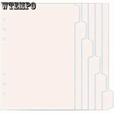 6pcs A5 Binder Dividers Planner Insets 6 Tabs Clear Acrylic Index Divider Refillable Page Protectors for 6 Ring Binder Notebook (A5)