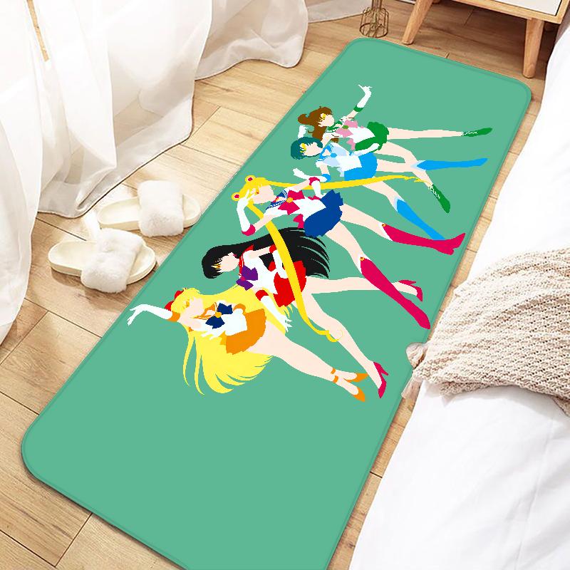 Japan Anime Cute S-Sailor M-MoonS Door Mat Entrance Non-slip Washable Kitchen Carpet Living Room Hallway Rugs Bathroom Bath