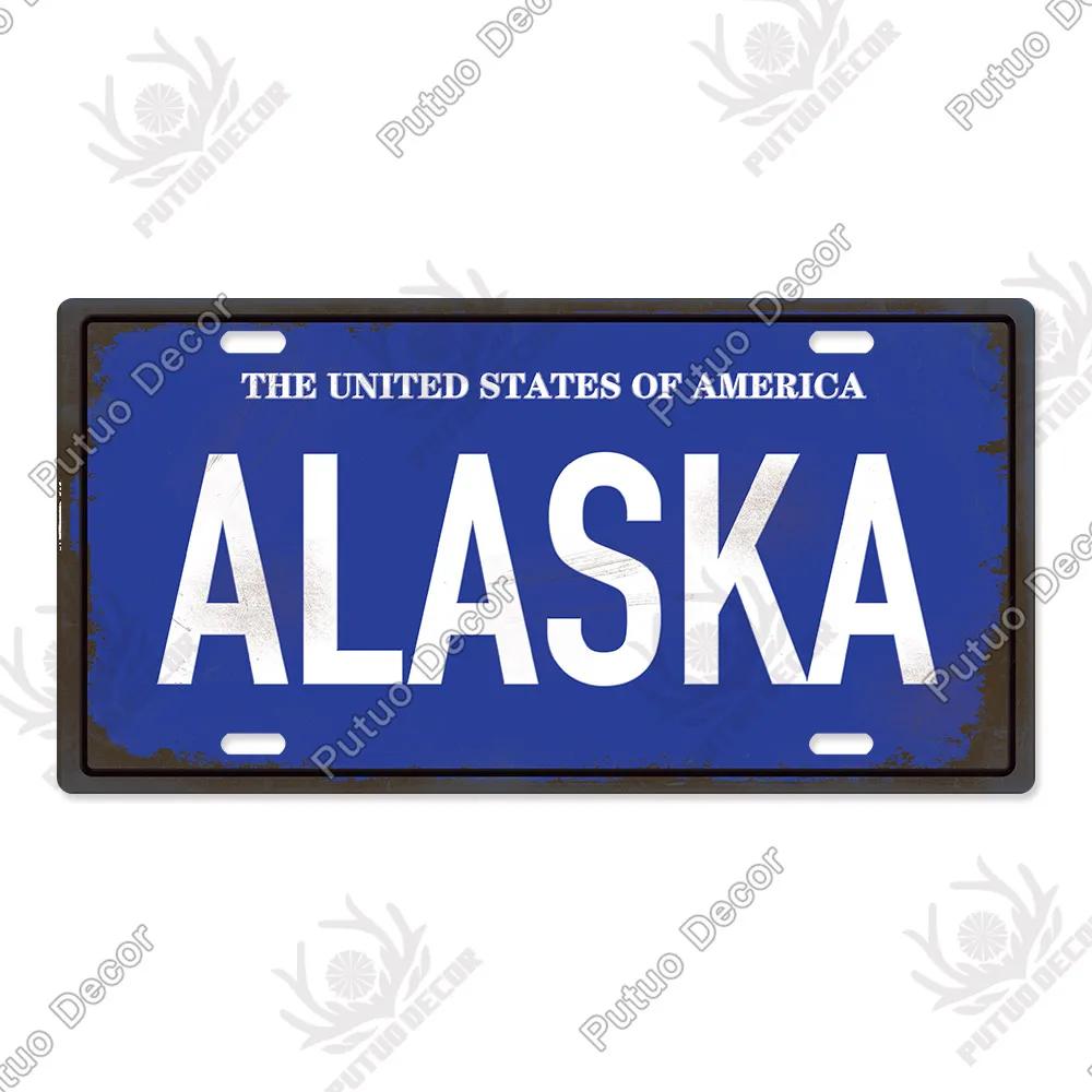 Putuo Decor Stadt Metallschild Plakette Metall Vintage Kennzeichen Blechschild Wanddeko für Man Cave Pub Bar Dekoration