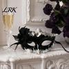 Lace Rhinestone Masque for Women Masquerade Women, Vintage Venetian Half Face with Side Flower Festival Performance Cushion Halloween Prom Ball
