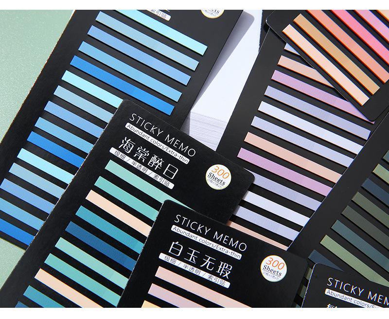 300 Translucent Ultra-Thin PET Index Tabs: Color-Coded Sticky Notes for Marking & Fluorescent Messages