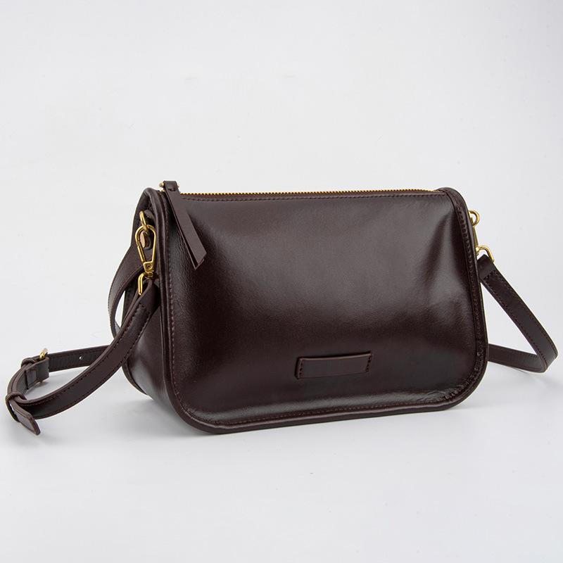 New Women's Underarm Bag, Niche Genuine Leather Women's Bag, Top Layer Cowhide Handbag, Shoulder Bag, High-end Trendy Crossbody Bag for Women