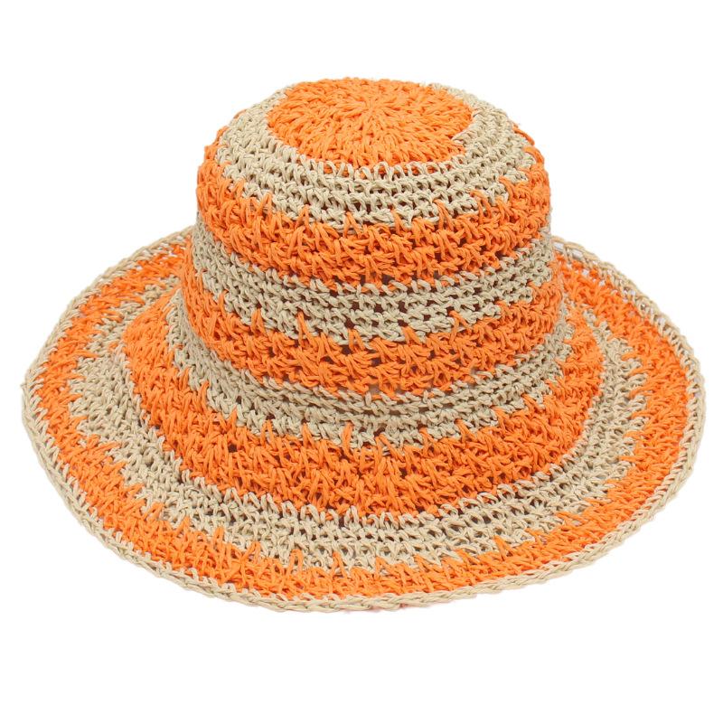 Ethnic Style Holiday Straw Hat Colored Weaving South East Asia Style Ethnic Minority Dance Hippie Foldable Bucket Hat