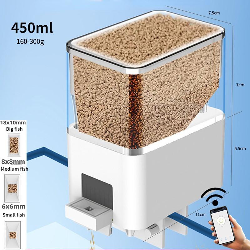 100ML/450ML/175ML/200ML Automatic Fish Tank Feeder Wireless Intelligent Remote Control Fish Feeding Machine Aquarium Timing Food Dispenser