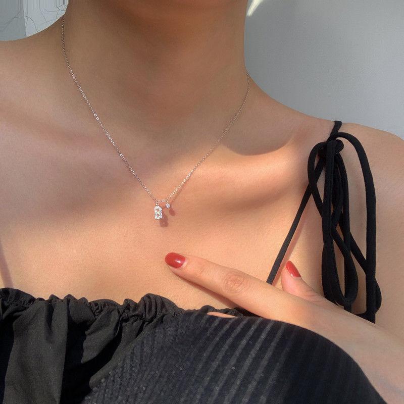 Geometric Pendant Necklace With Large And Small Squares