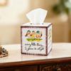 Cute Watercolor Animal Art Organizer Iron Square Tissue Box, Bee And Bird Print Decorative Storage for Cafe Breakfast Holder, Pastoral
