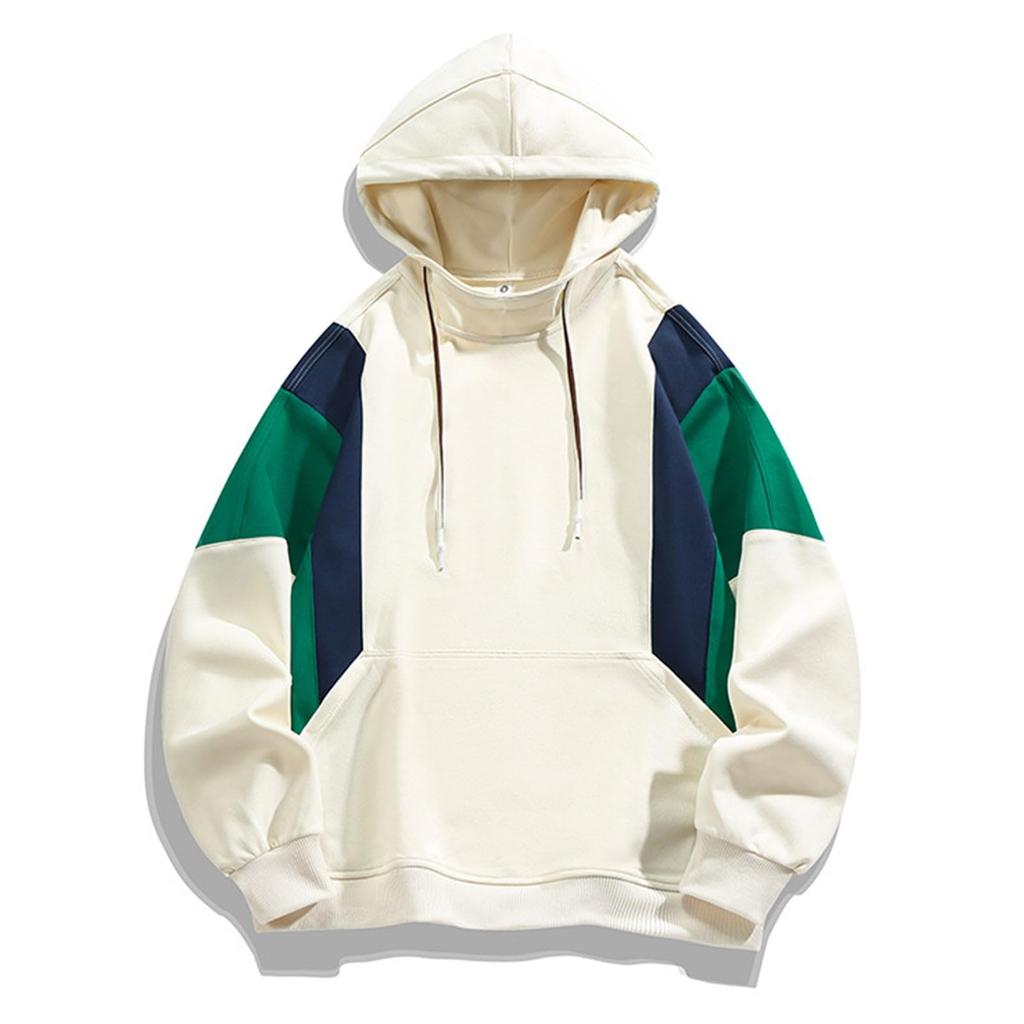 Herre Color Block Hettegenser Sweatshirt Langermet Hettegenser Snøring Pullover Skjorte Utendørs Gåturer Bluse Med Lomme