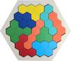 Hexagonal Wooden Geometric Puzzle Blocks for Kids 