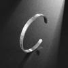 High Quality Titanium Steel Polished C Shape 6mm Open Bracelet Men's Fashion Punk Casual Cuff Bangles Couple Jewelry