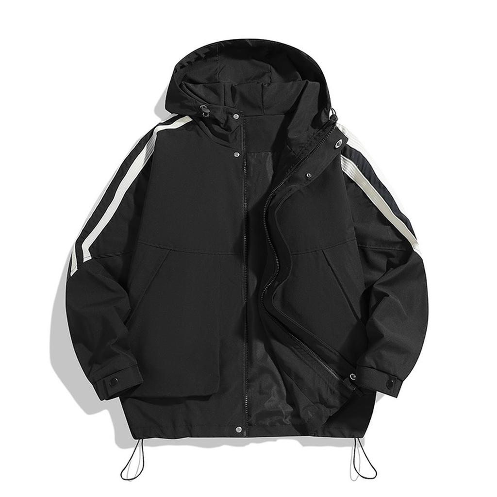 Men's Family Outdoor Leisure Sports, Hooded Ski-wear, American Loose Hooded Windbreaker Coat