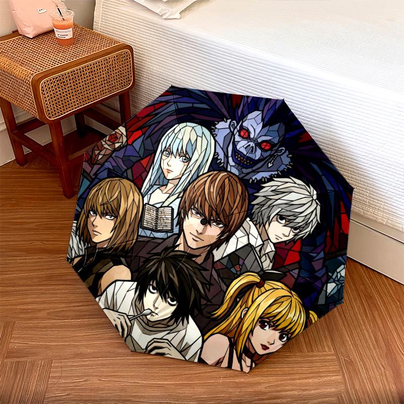 

1PC Automatic Folding Umbrella Death Note Pattern 8 Ribs Portable Foldable Travel Umbrella Christmas Birthday Gift разноцветный