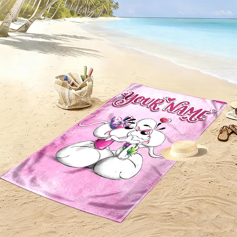 Personalisierbares Diddl-Print Strandtuch, Großes Weiches Schnelltrocknendes Handtuch für Strand Camping Schwimmen_xia 80cmx160cm(31x63inch)