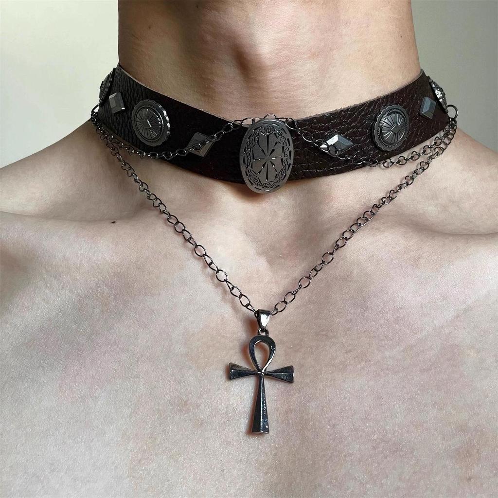 Starburst Double Layer Men's Necklace: Trendy, Light Luxury Hip Hop Style, Unisex Clavicle Chain
