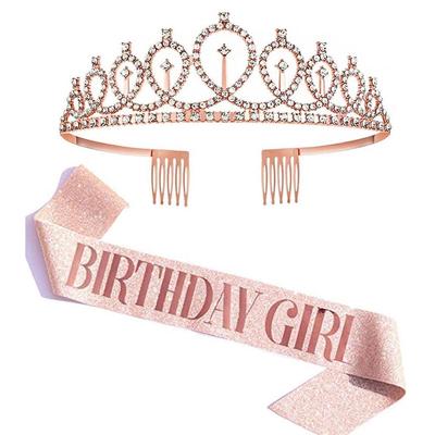 Fashion Latest Stylish Birthday Sash and Crown - Pack of 2 Pcs | Birthday Gifts for Best Friend, Sister, Teenager | Birthday Decorations Items