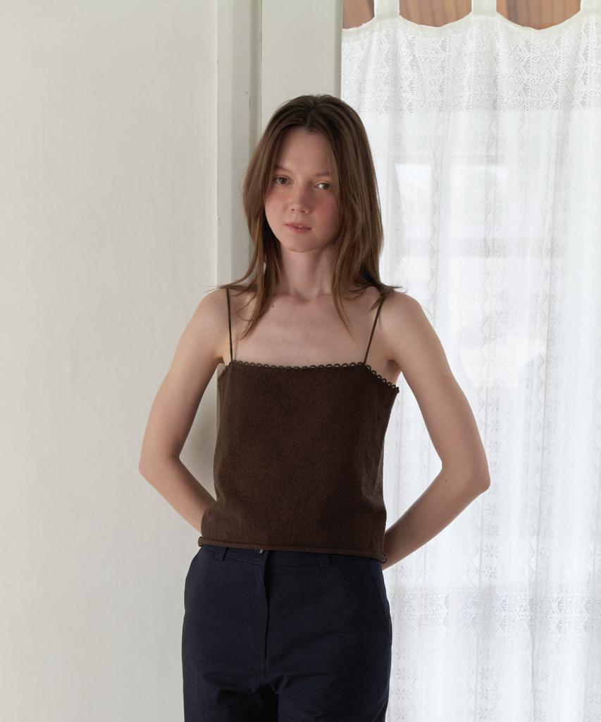 Aente Lace Sleeveless Knit - Brown