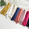 Luxury Skinny Narrow Short Woman's Silk Scarf Hairband Hair Strip Silk Ribbon Small Bag Handle Ribbon Scarves Kerchief Lady Tie