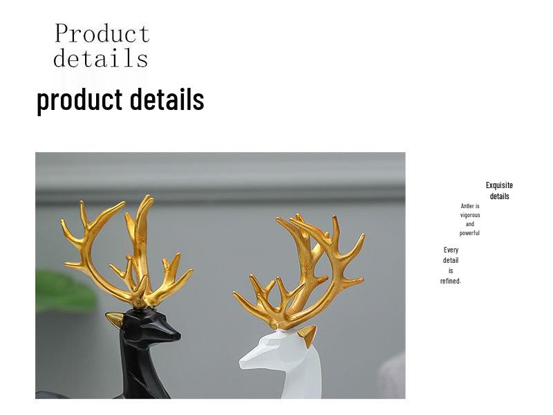 Nordic Resin Origami Elk Ornament for Living Room Decoration - Housewarming Gift