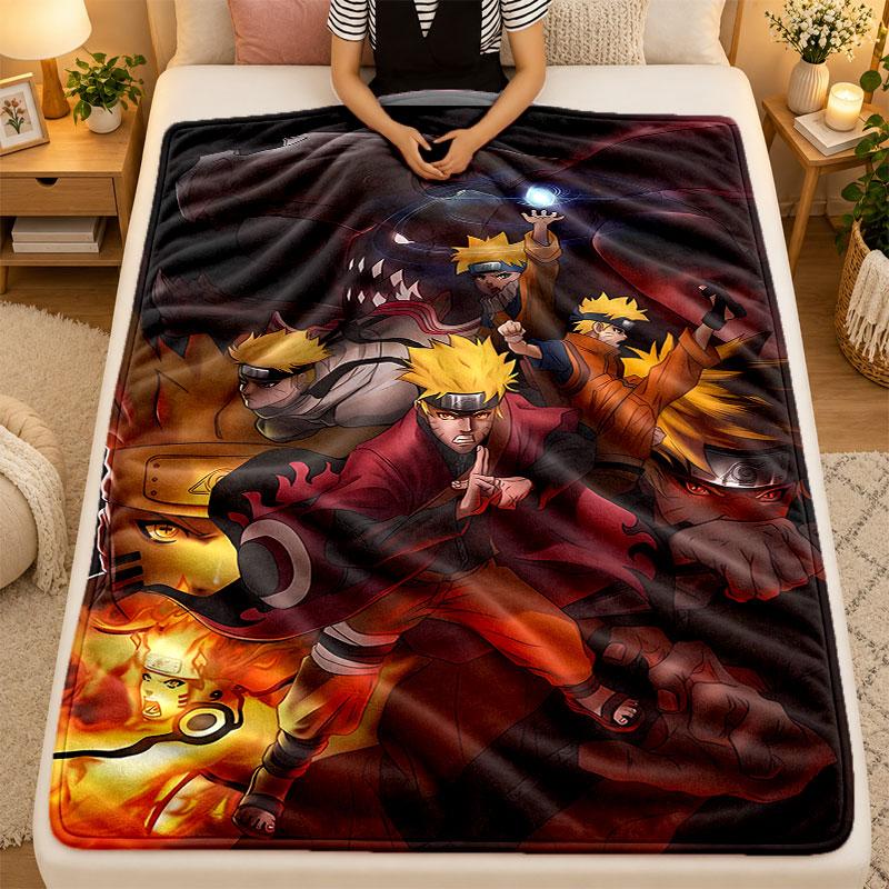 Flannel BlanketNaruto Warm Soft Throw Blanket for Indoor Sofa Bed Living Room Use