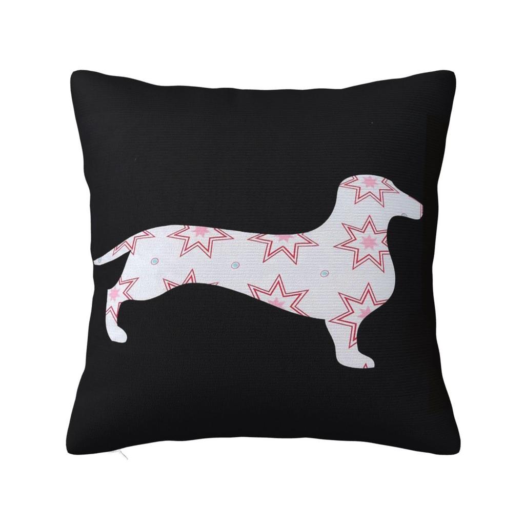 Dachshund Valentines Day Pillow Covers Polyester Home Dogs Animal Cushion Cover Cool Decorative Pillow Cover 4545