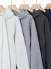 Unisex Cotton Drop Shoulder Zipper Hoodie Cardigan for Autumn/Winter
