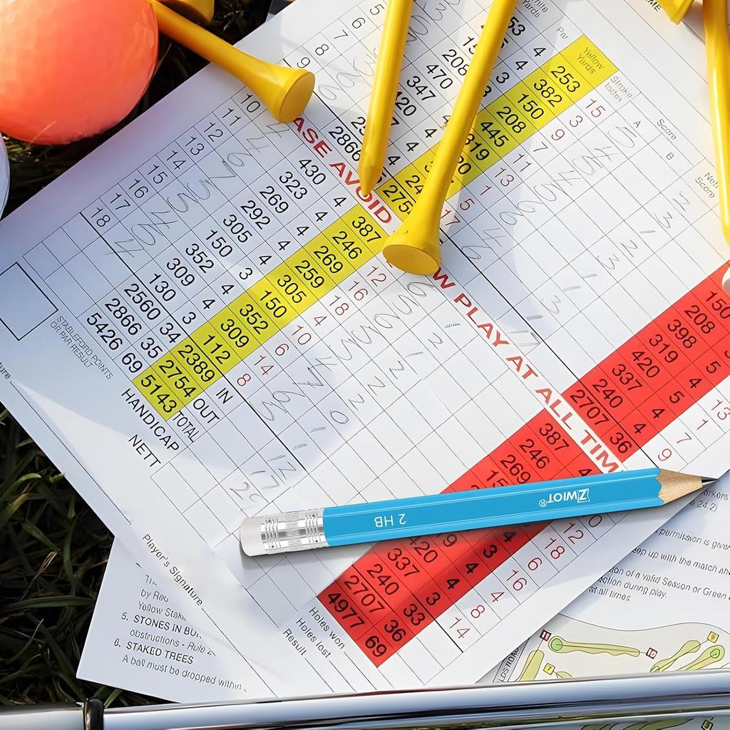 ZWlOT Golf Pencils with Eraser, #2 HB Half,4" Mini,Pre-Sharpened,120/200/320 Count Pencils Wood Cased Short for Classroom, Office, School, Wedding