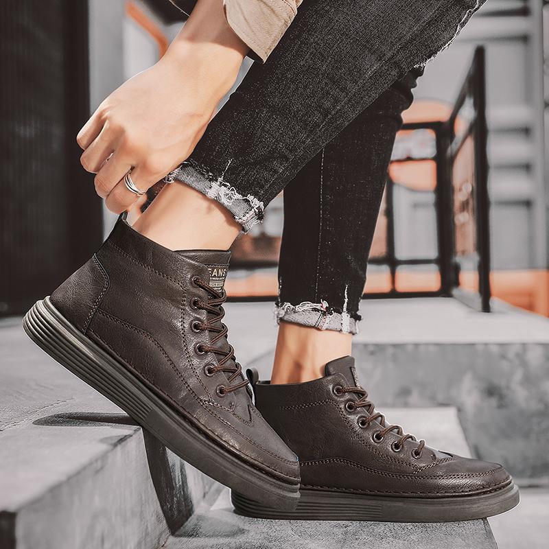 Модные осенние и зимние высокие кожаные туфли для студентов — фото 3