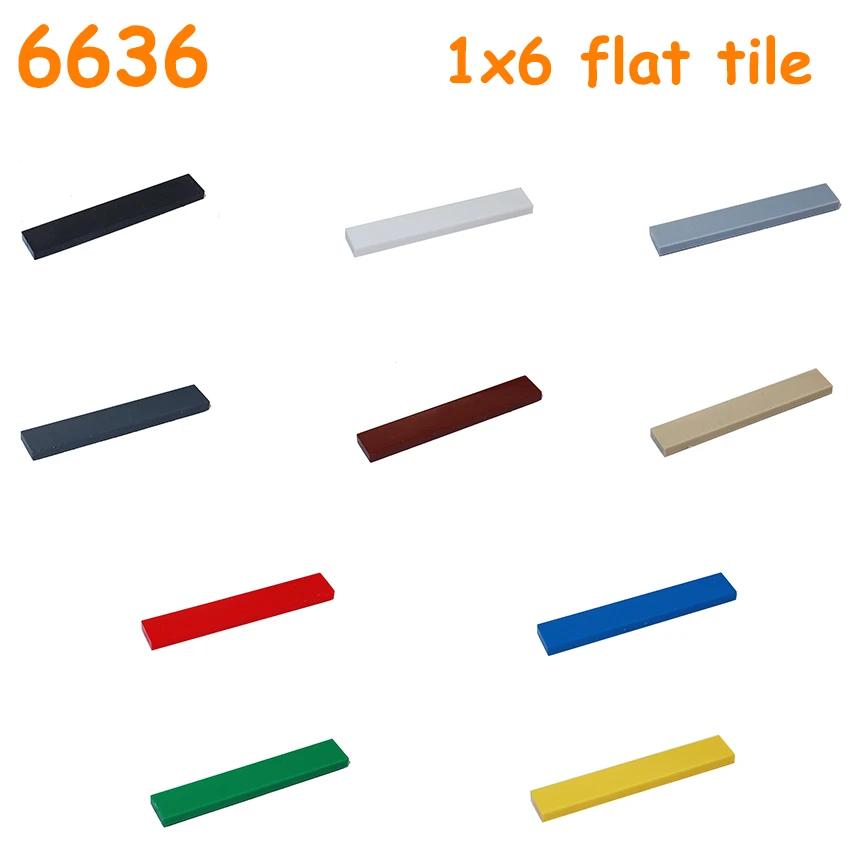 30/50PCS 1x6 Bricks 6636 Size 1*6 Flat Tile Smooth MOC Assemble Particles Constructing Blocks DO-IT-YOURSELF Learning-